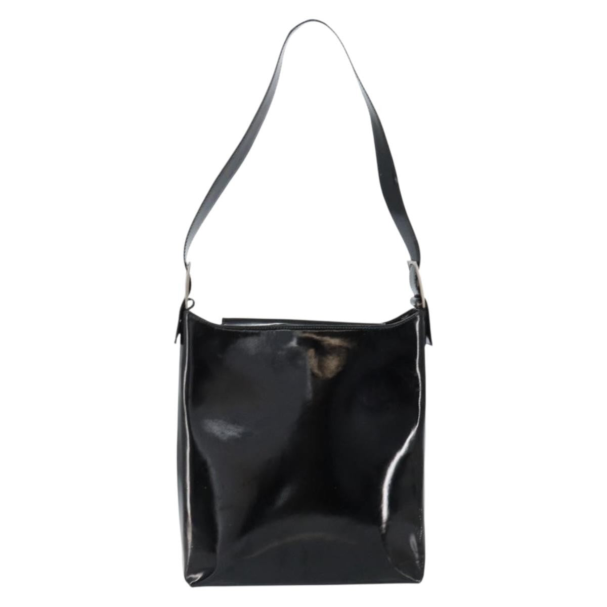Salvatore Ferragamo Vala Patent Leather Black Patent_Leather Shoulder Bag Bag (Pre-Owned)