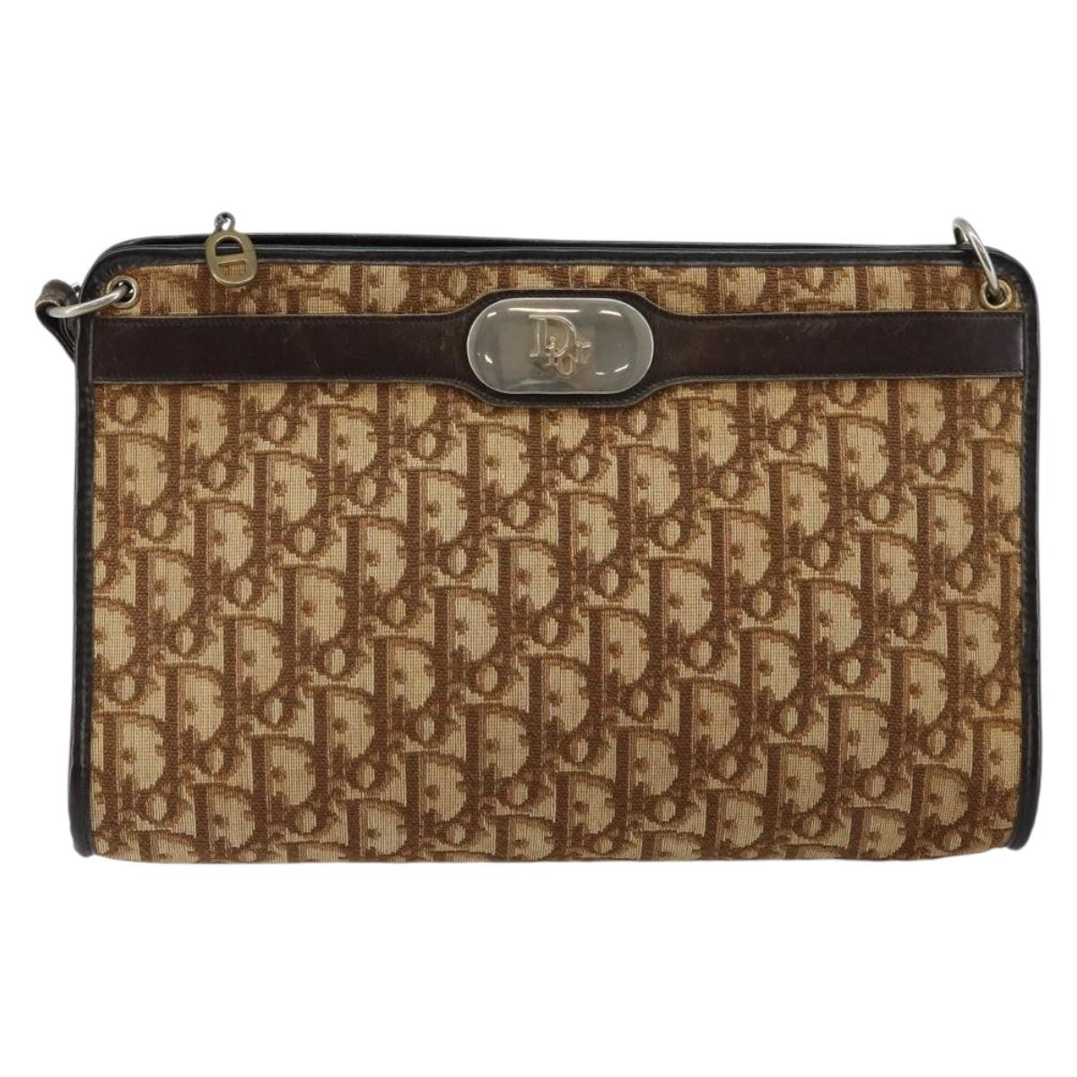 Christian Dior Vintage Trotter Diorissimo Canvas Brown Canvas Shoulder Bag Bag (Pre-Owned)