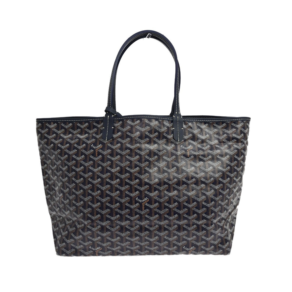 Goyard Saint Louis Coated Canvas Navy Canvas Tote Bag Bag (Pre-Owned)