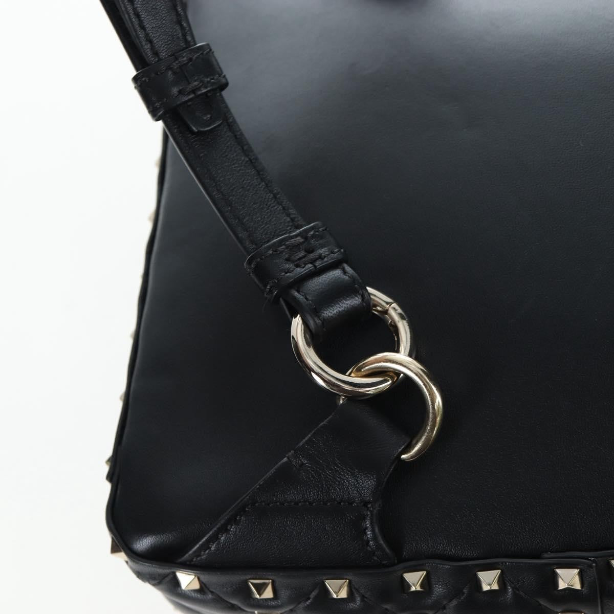 Valentino Garavani Rockstud Spike Quilted Leather Black Leather Backpack Bag (Pre-Owned)