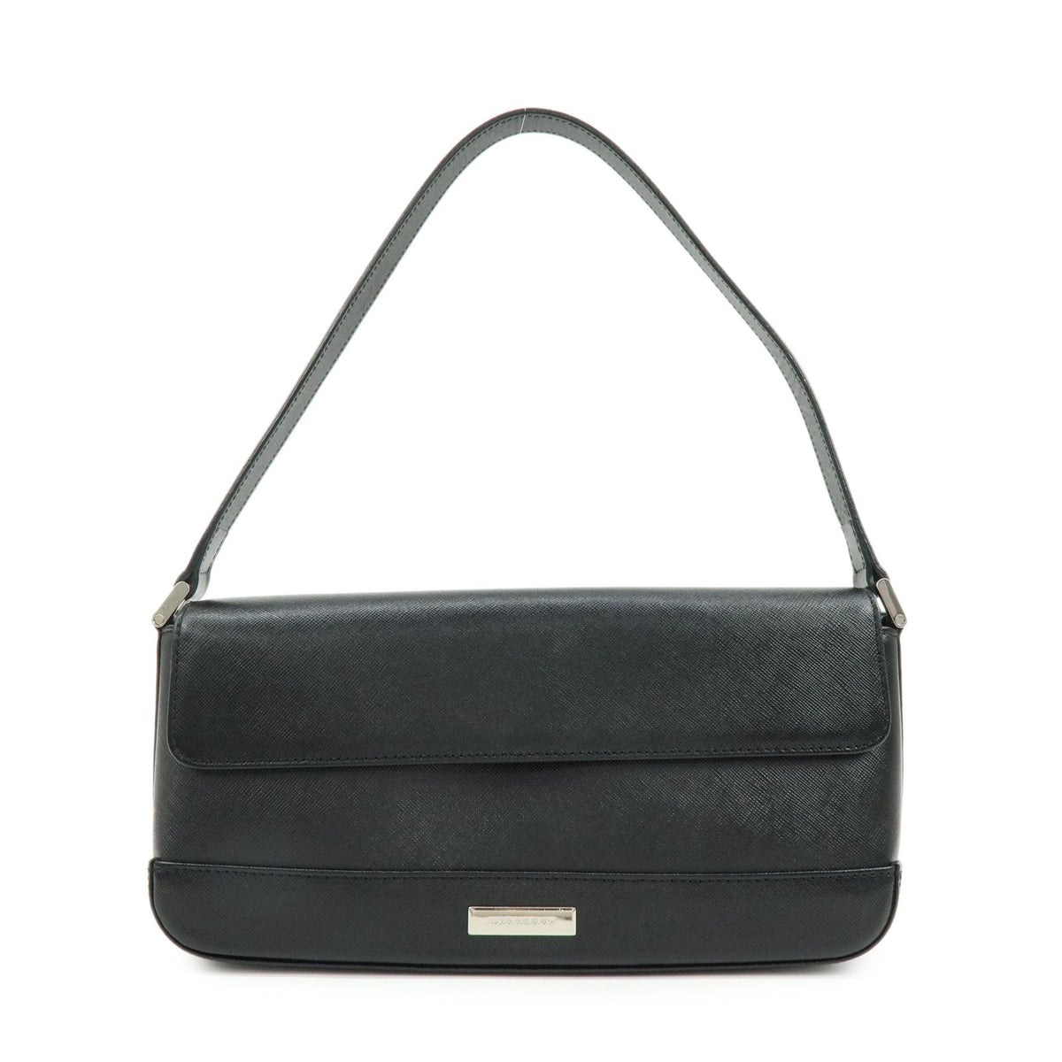 Burberry Shoulder Bag Leather Black Leather Shoulder Bag Bag (Pre-Owned)