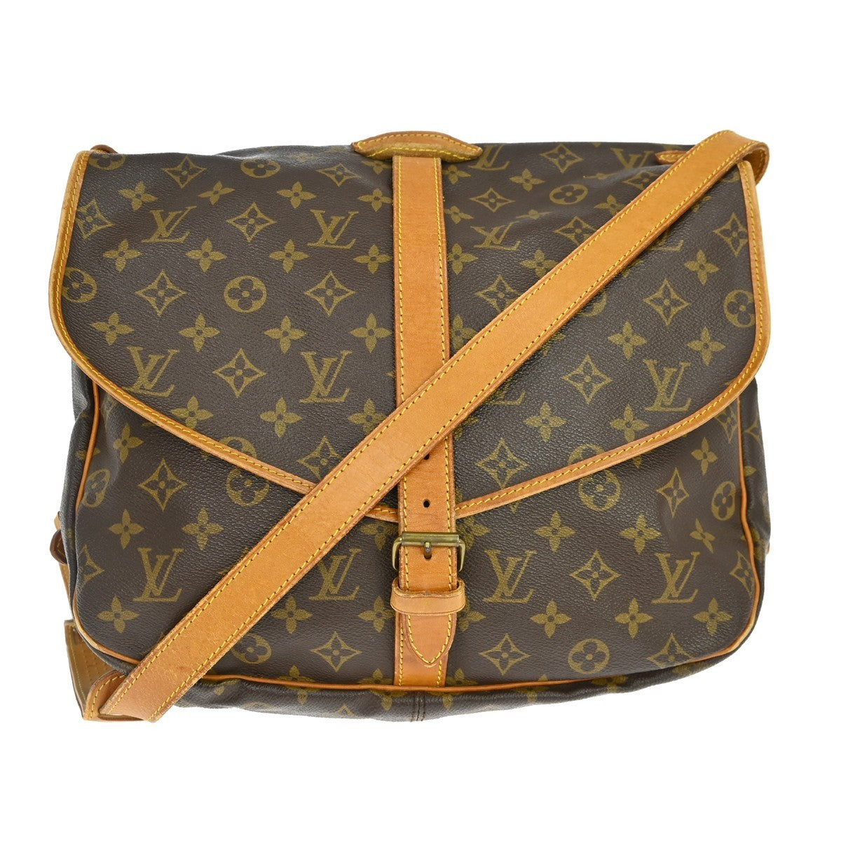Louis Vuitton Saumur Monogram Canvas Brown Canvas Handbag (Pre-Owned)