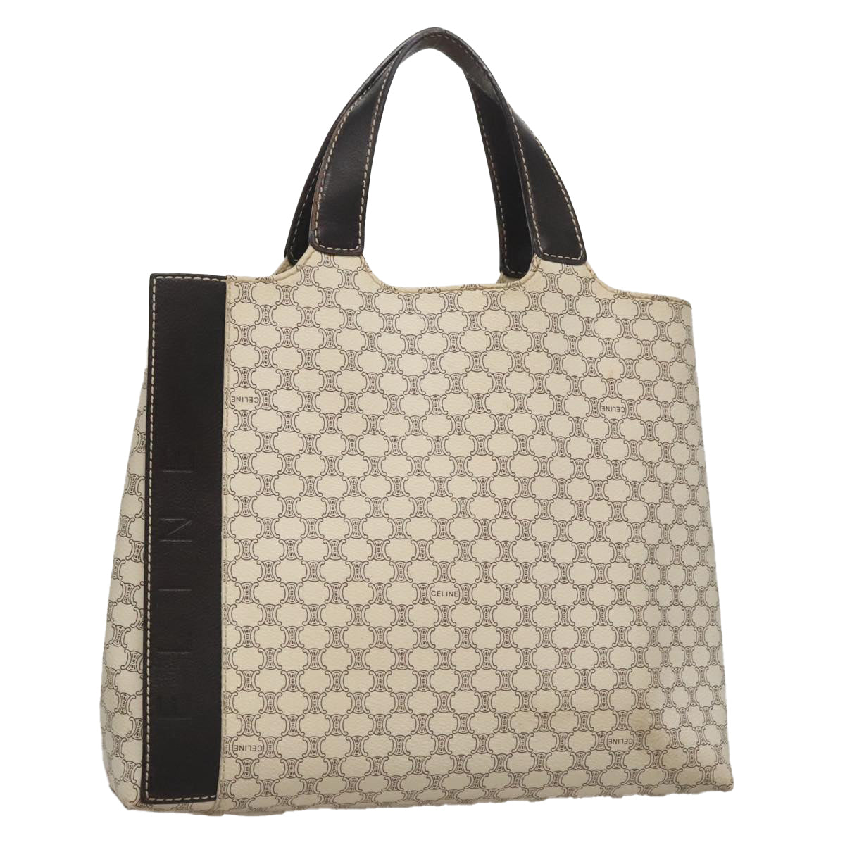 Céline Macadam White Canvas Handbag (Pre-Owned)