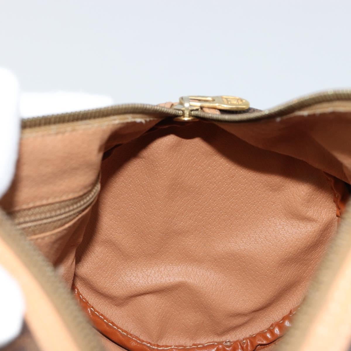 Celine Vintage Barrel Macadam Canvas & Leather Brown Pvc Handbag (Pre-Owned)