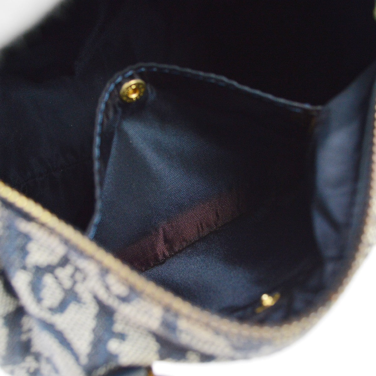 Christian Dior Vintage Trotter Boston Diorissimo Canvas Navy Canvas Handbag (Pre-Owned)