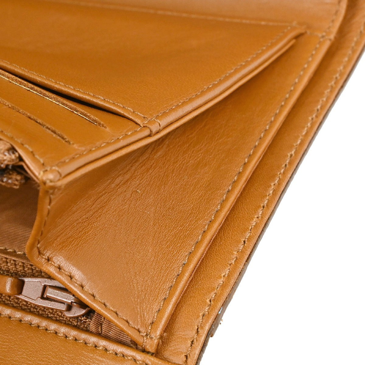 Chanel Trifold Caviar Brown Leather Wallets Accessory (Pre-Owned)