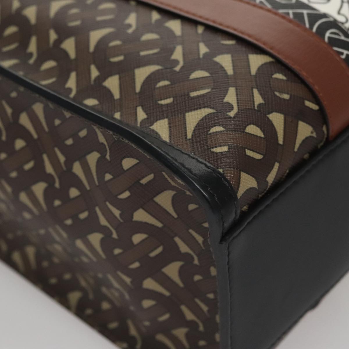 Burberry Stripe Brown Canvas Tote Bag (Pre-Owned)