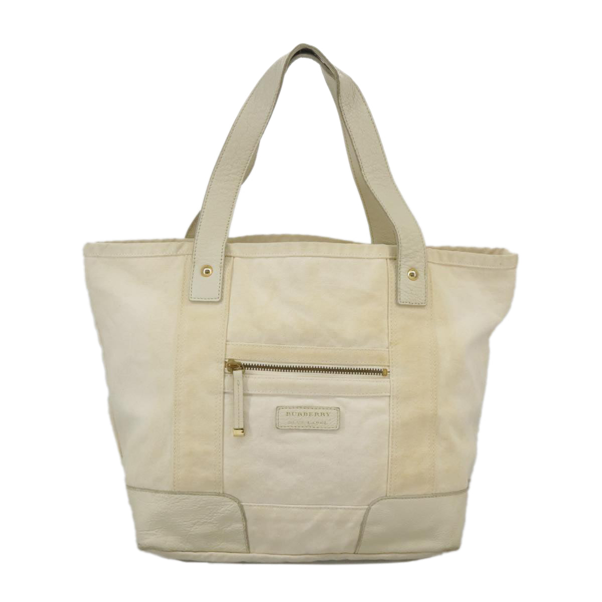Burberry Blue Label White Canvas Tote Bag (Pre-Owned)
