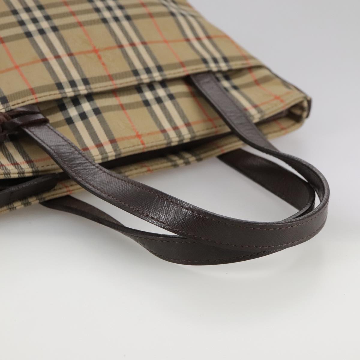 Burberry Nova Check Beige Canvas Handbag (Pre-Owned)