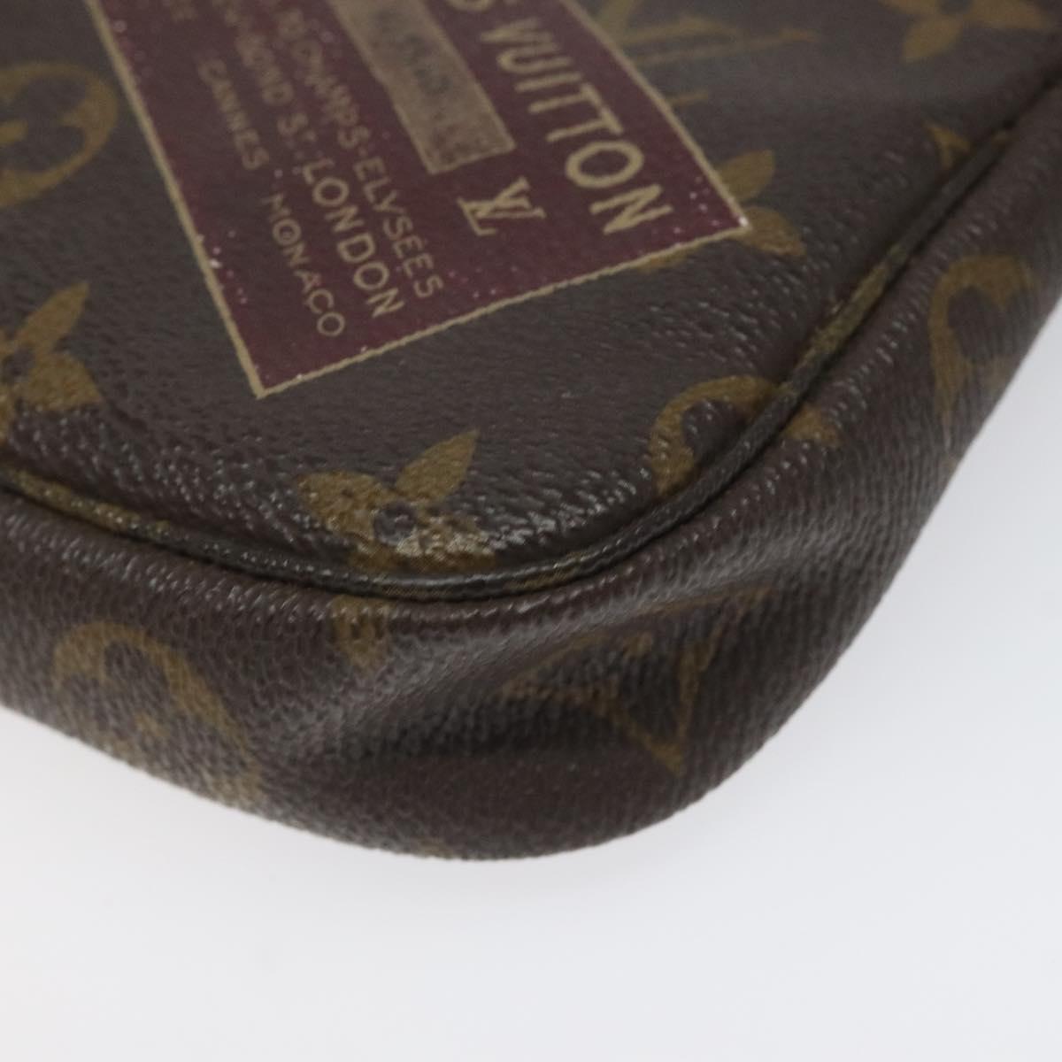 Louis Vuitton Mini Pochette Accessoires Brown Canvas Clutch Bag (Pre-Owned)