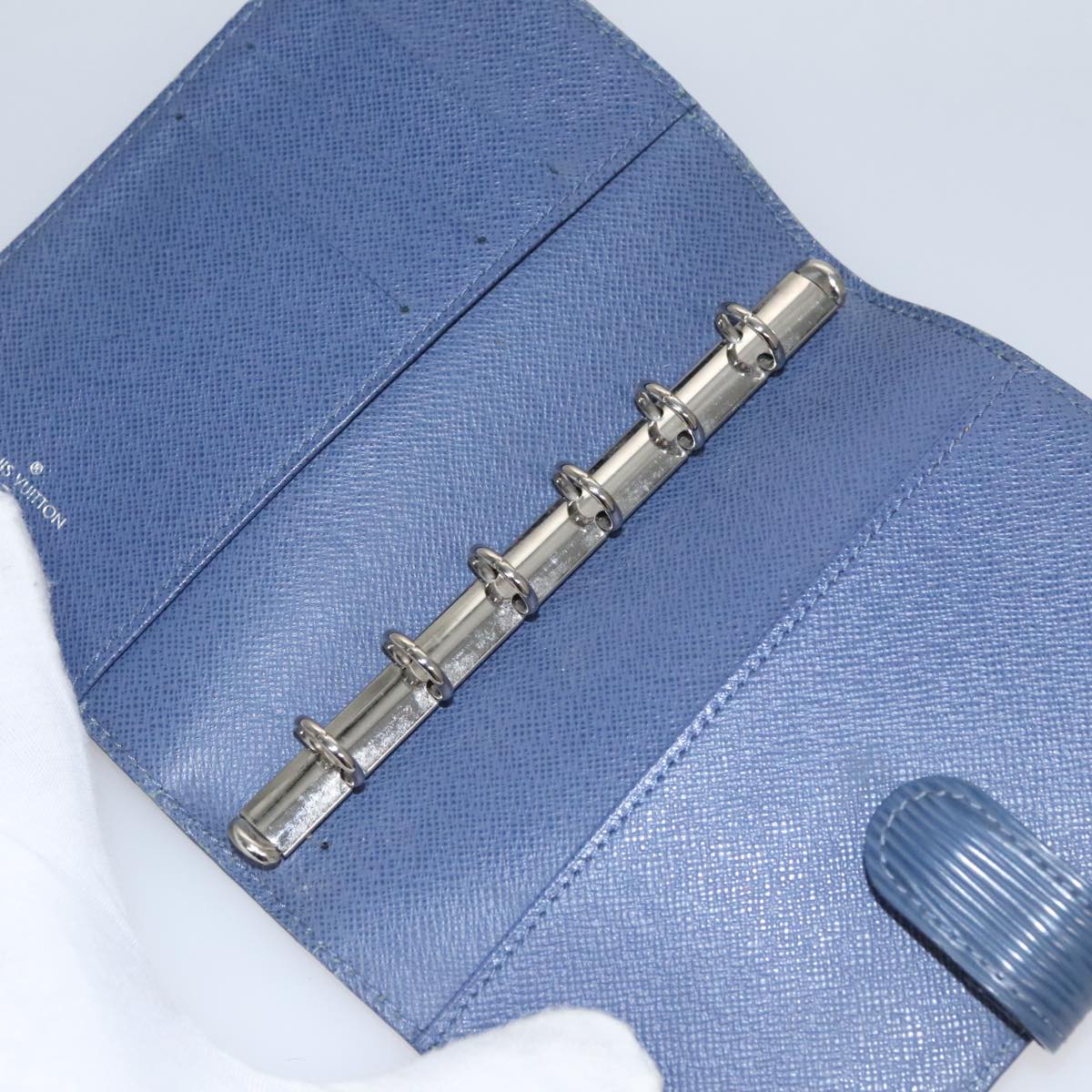 Louis Vuitton Agenda Pm Blue Leather Wallet (Pre-Owned)
