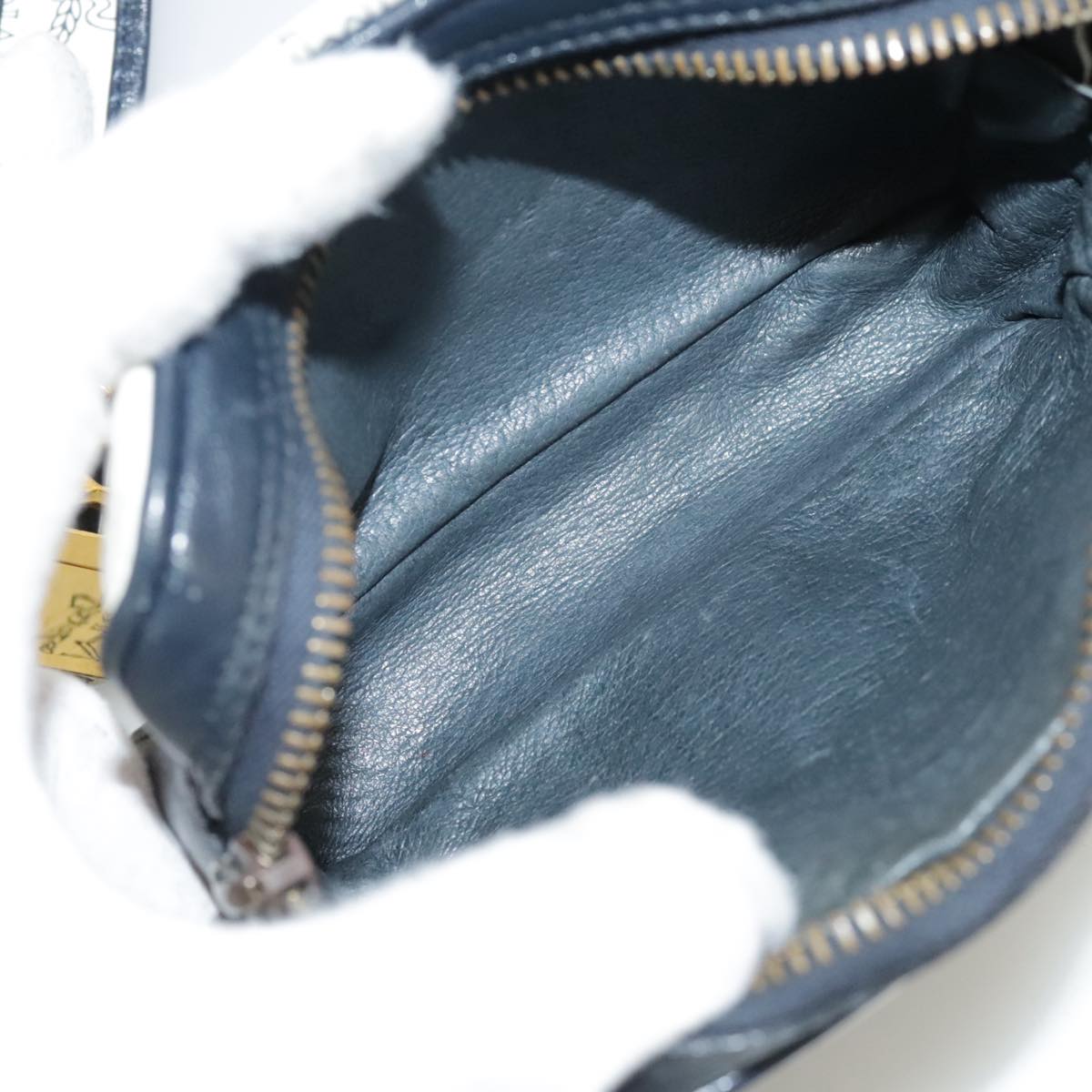 MCM Visetos White Canvas Shoulder Bag (Pre-Owned)
