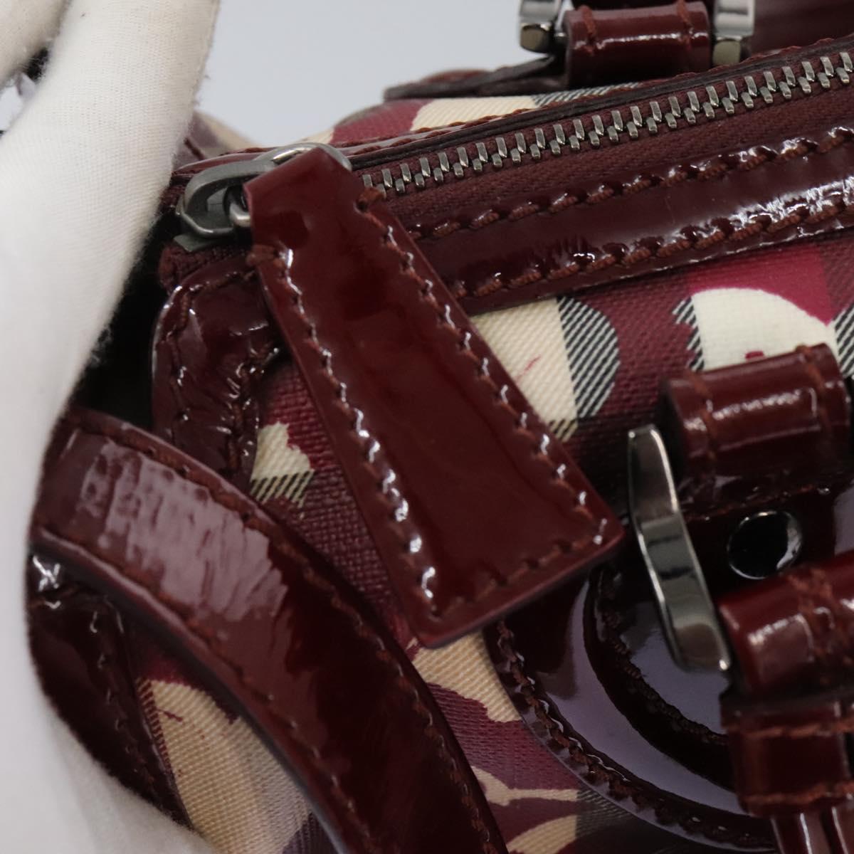 Burberry Heart Burgundy Canvas Travel Bag (Pre-Owned)