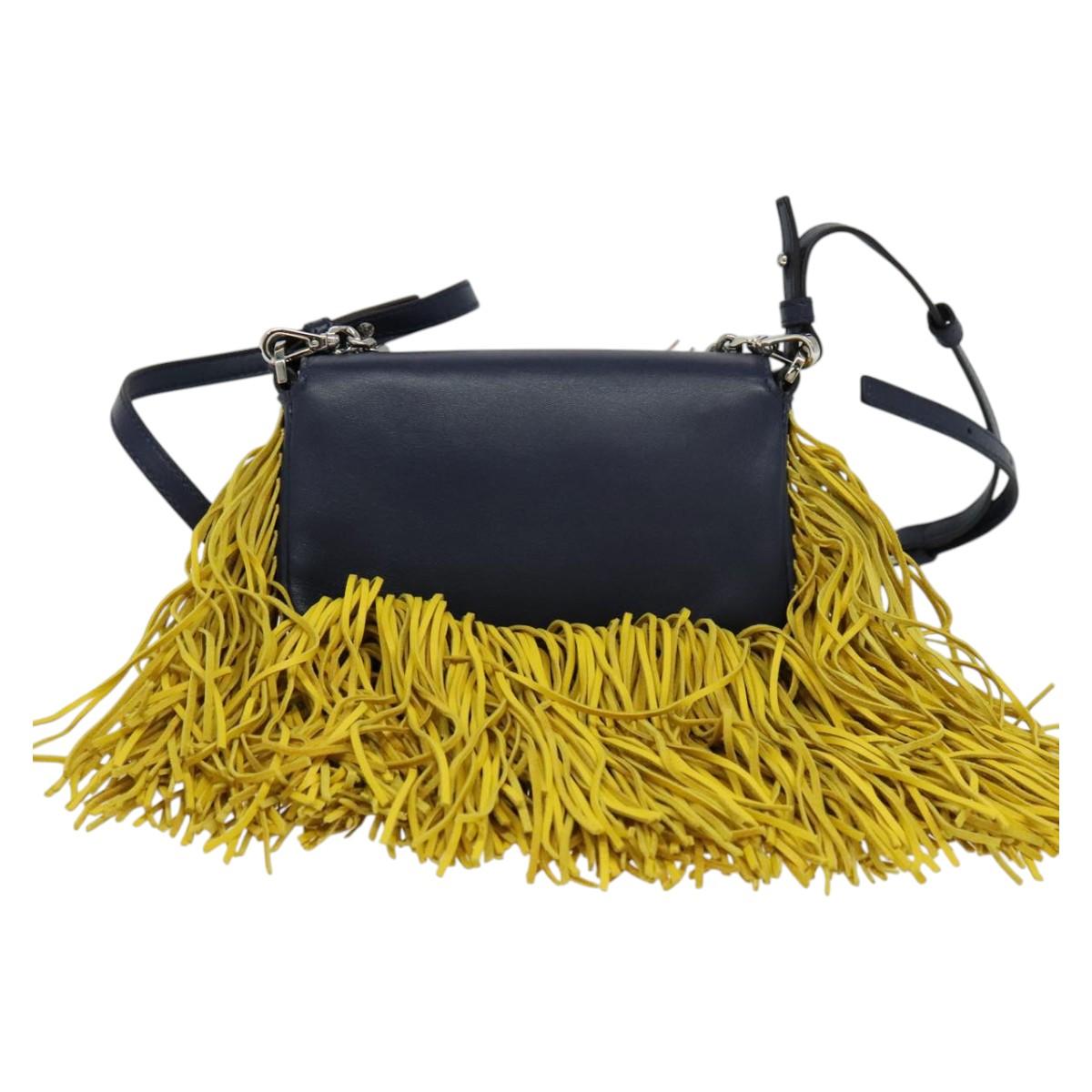Fendi Monster Navy Leather Shoulder Bag (Pre-Owned)