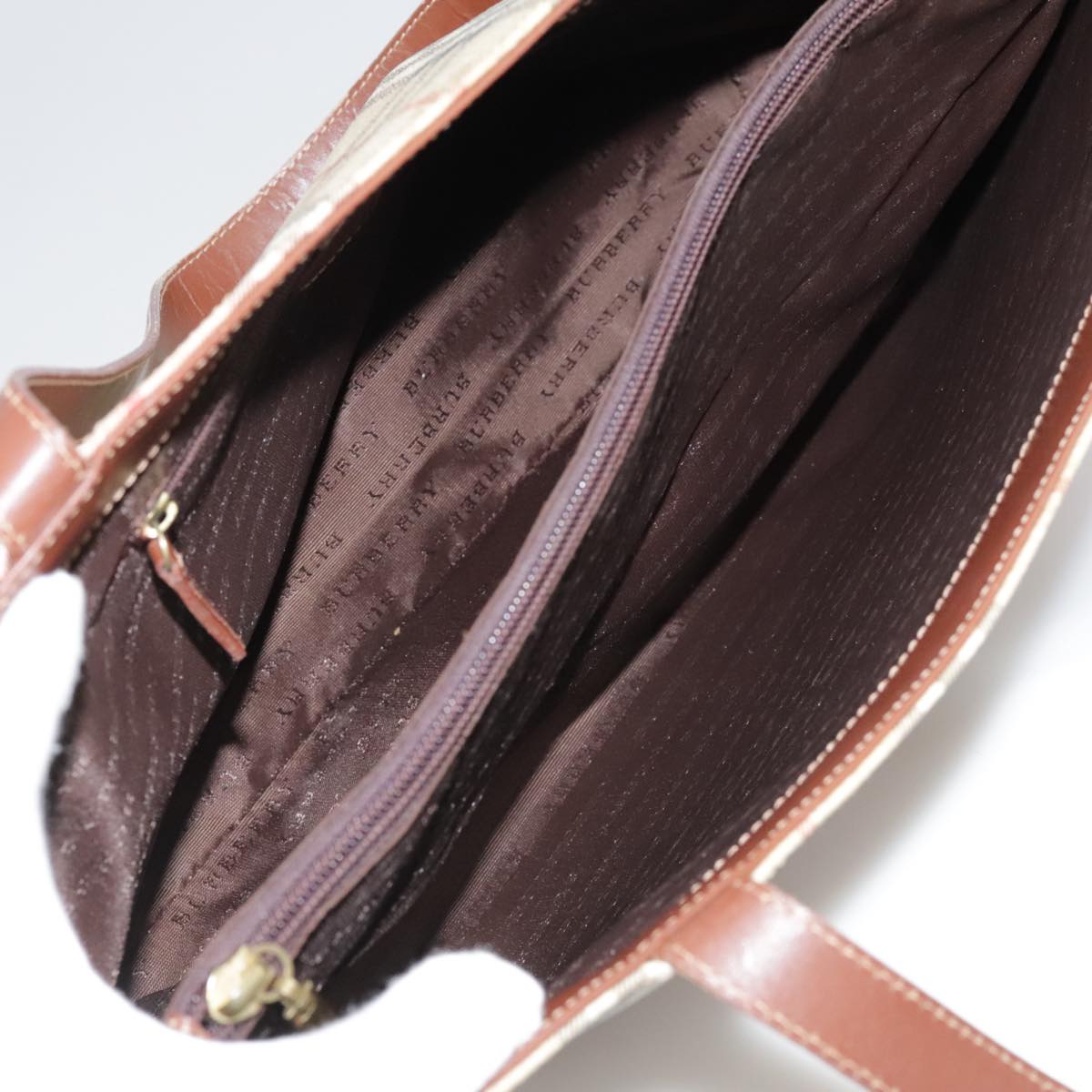 Burberry Nova Check Beige Canvas Tote Bag (Pre-Owned)