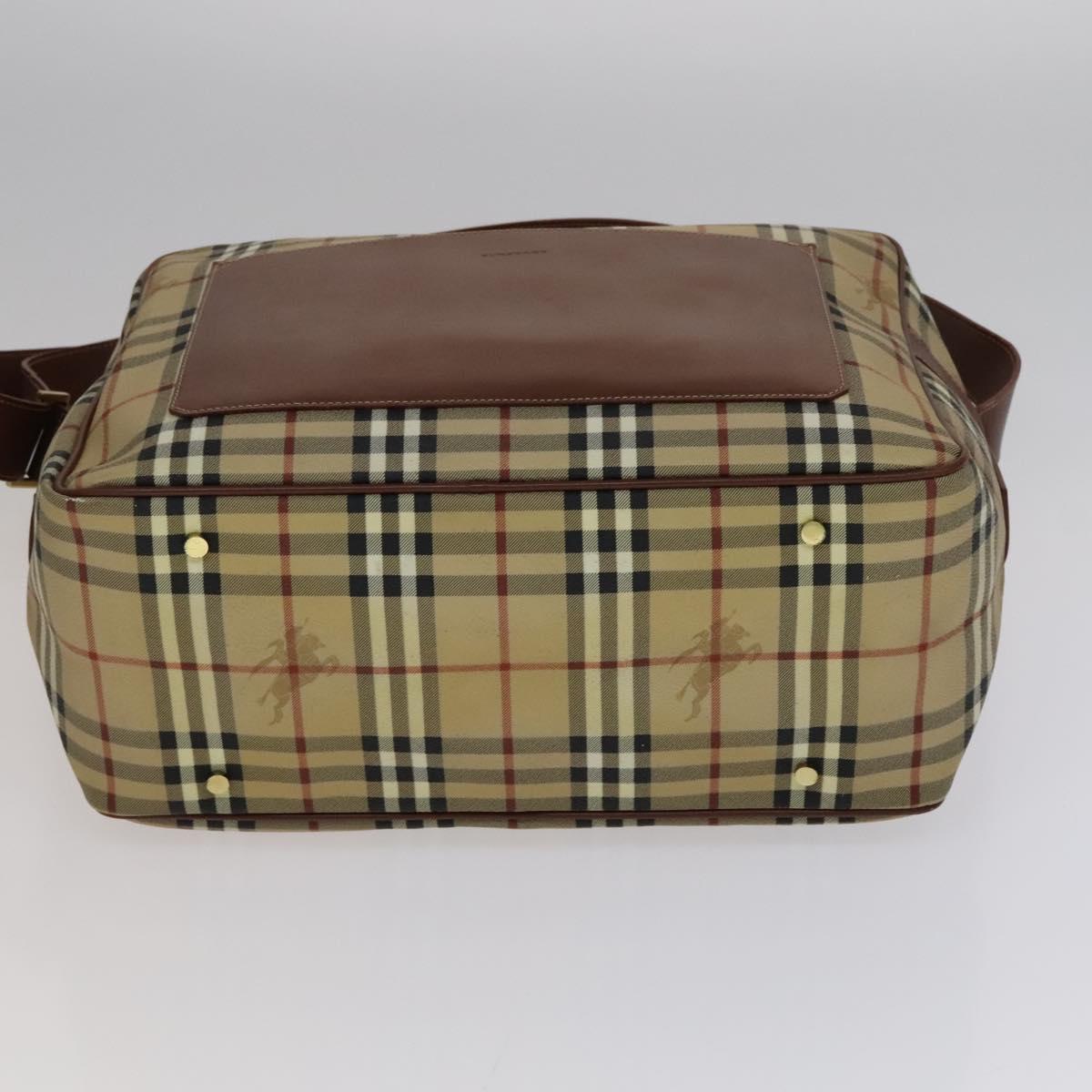 Burberry Haymarket Beige Canvas Shoulder Bag (Pre-Owned)