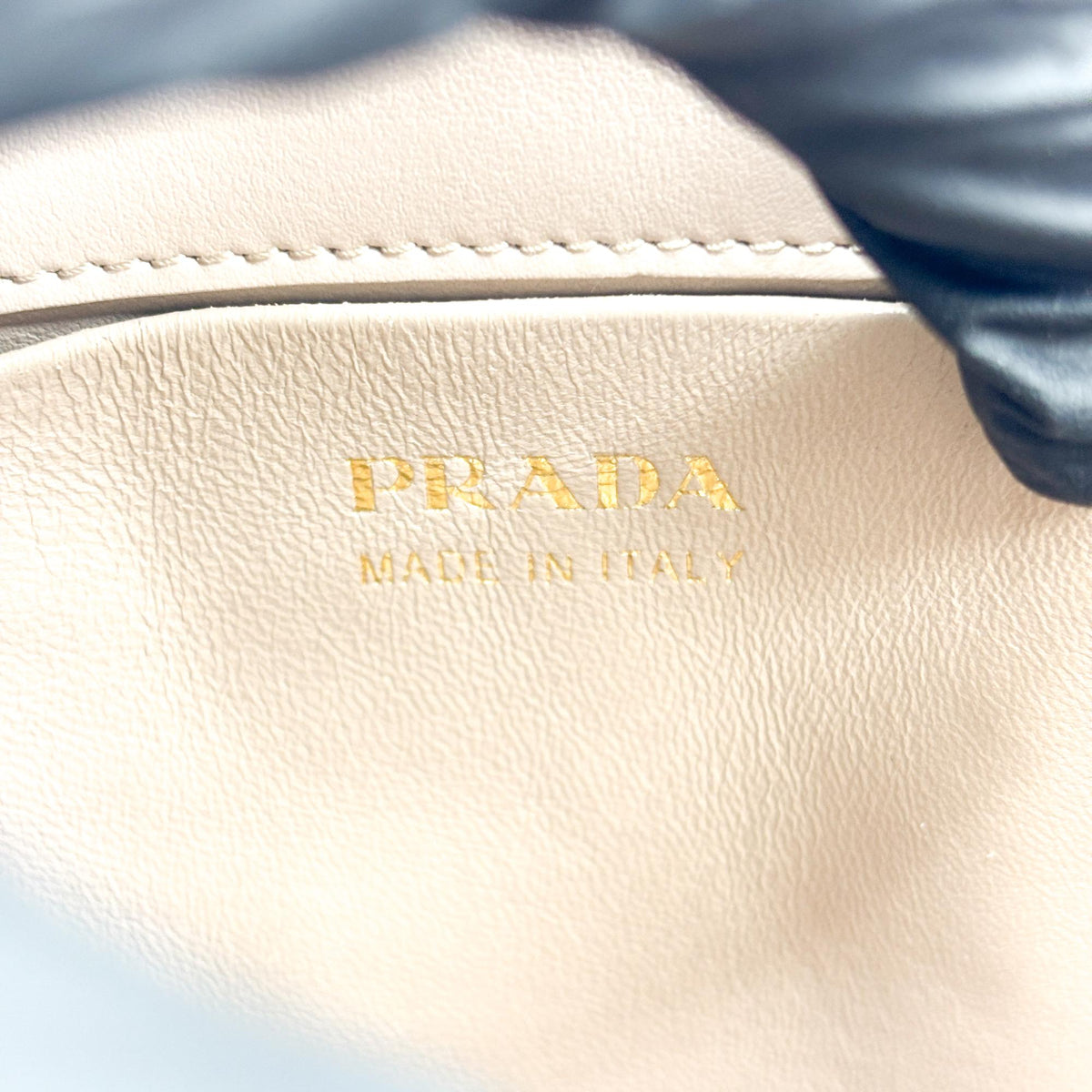 Prada Monochrome Panier Bucket Saffiano Leather Beige Leather Handbag (Pre-Owned)