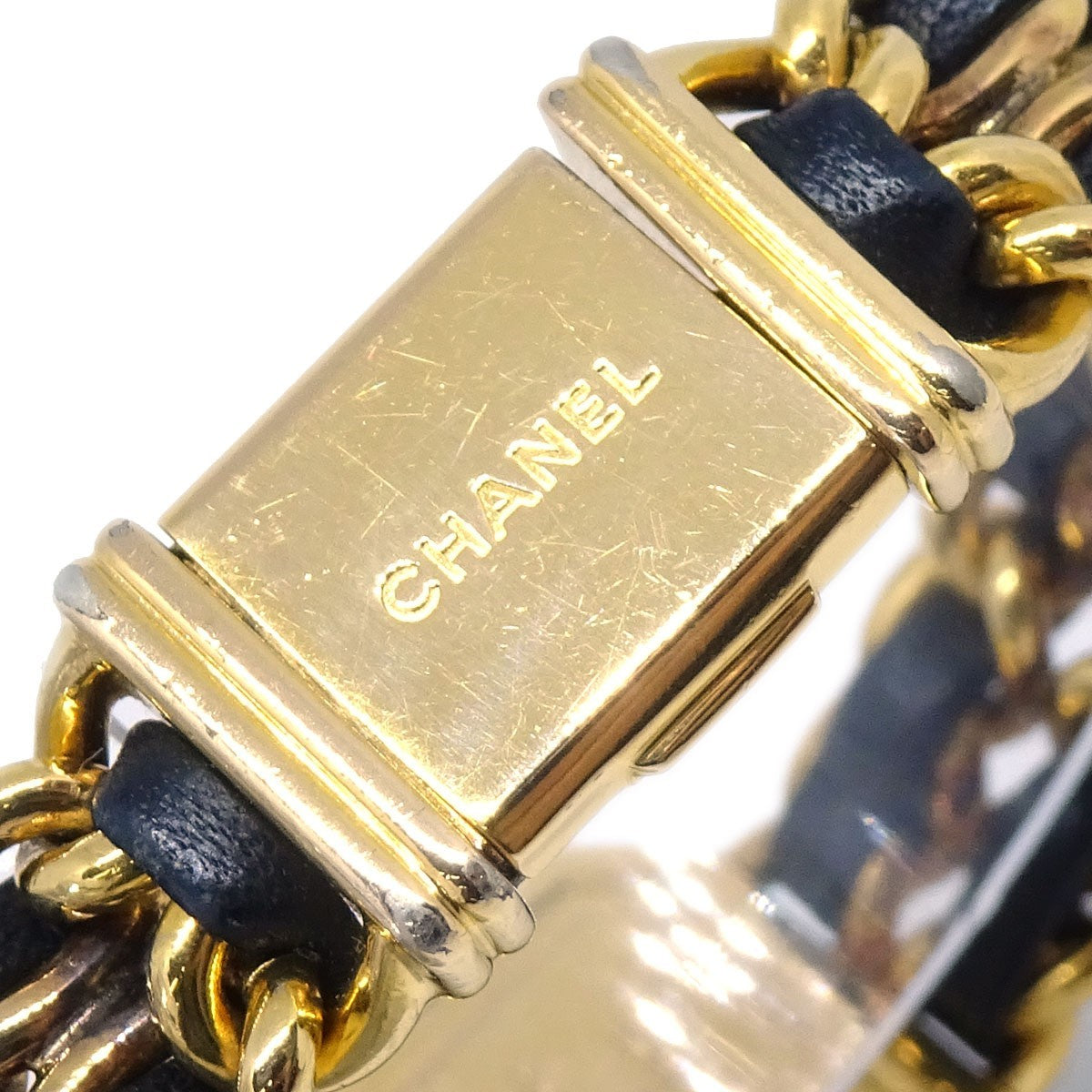 Chanel Premiere Rock Quartz Plated Metal And Leather Watch (Pre-Owned)