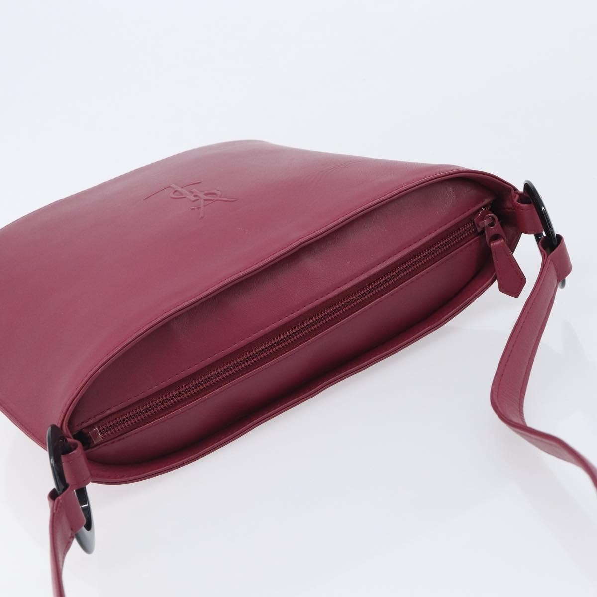 Saint Laurent Vintage Shoulder Bag Leather Burgundy Leather Shoulder Bag Bag (Pre-Owned)