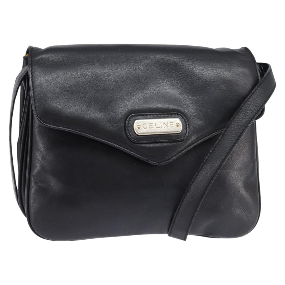 Celine Vintage Leather Black Leather Shoulder Bag Bag (Pre-Owned)