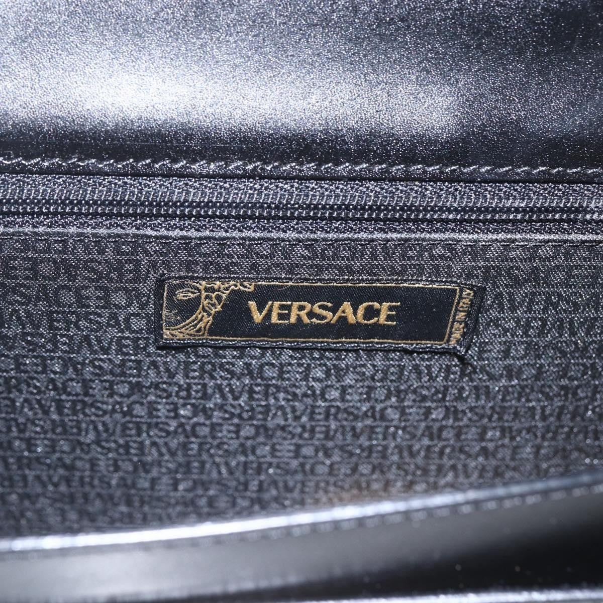 Versace Vintage Clutch Leather Black Leather Clutche & Pouche Bag (Pre-Owned)