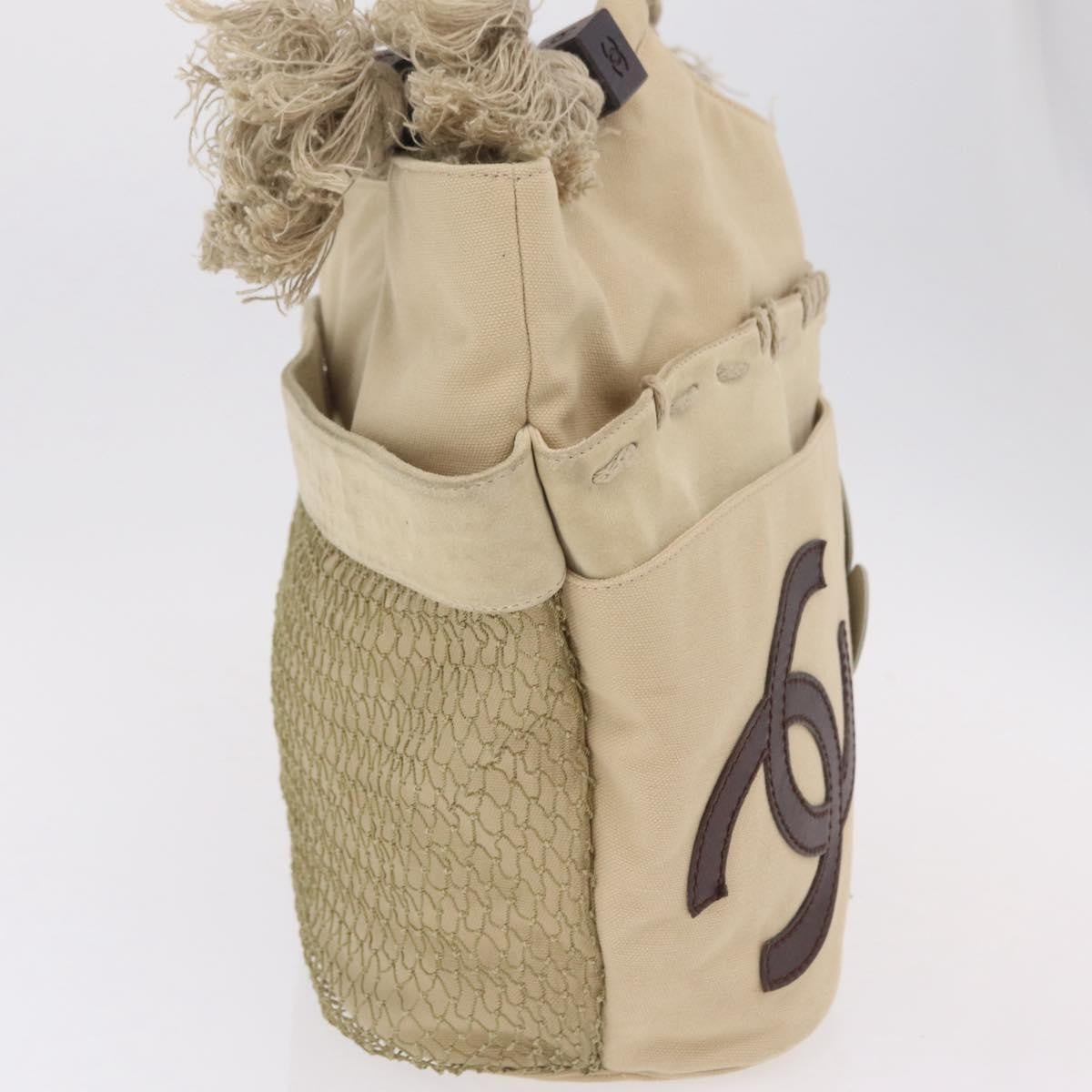 Chanel Camellia Flower Tote Canvas Beige Canvas Tote Bag Bag (Pre-Owned)