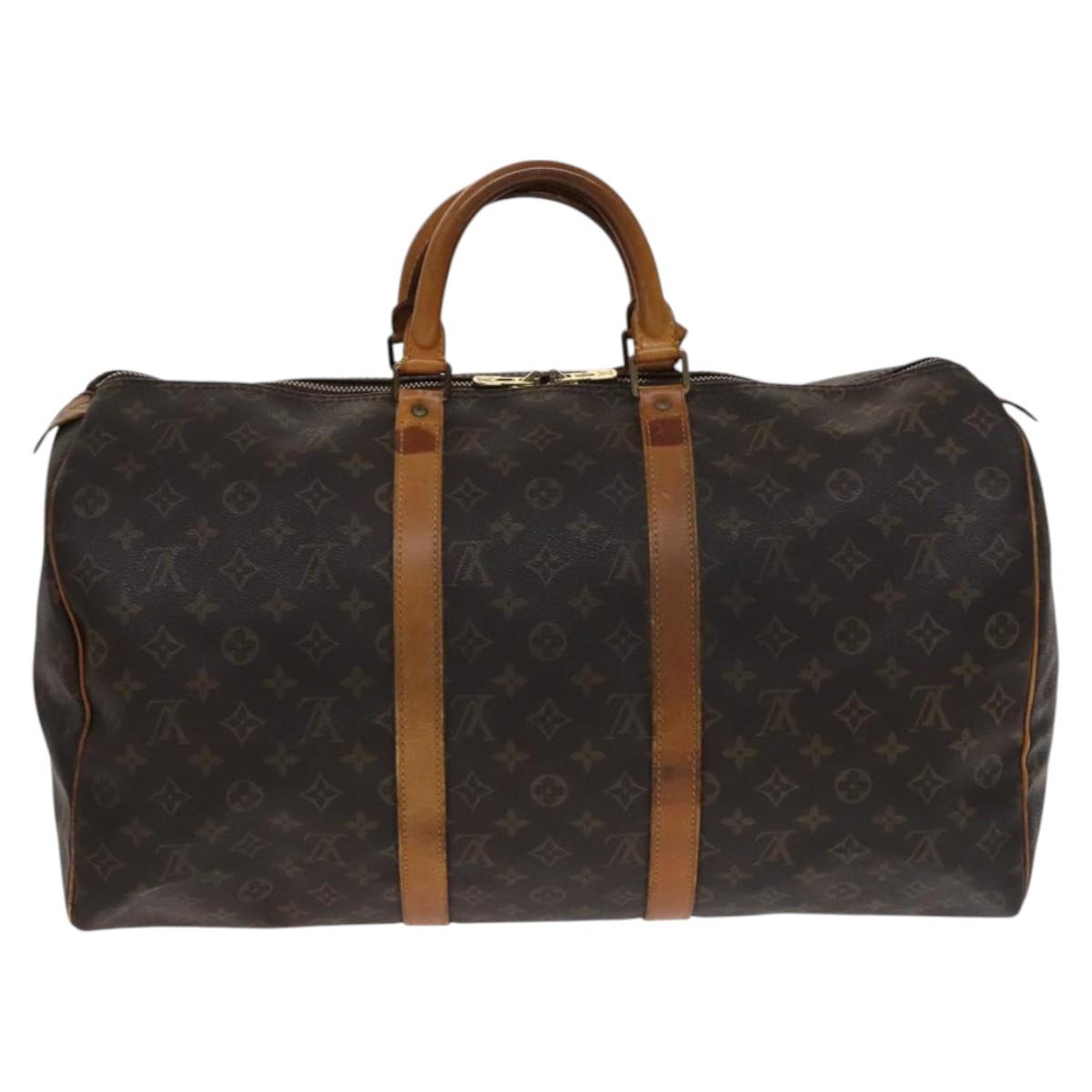 Louis Vuitton Keepall 50 Brown Canvas Travel Bag (Pre-Owned)