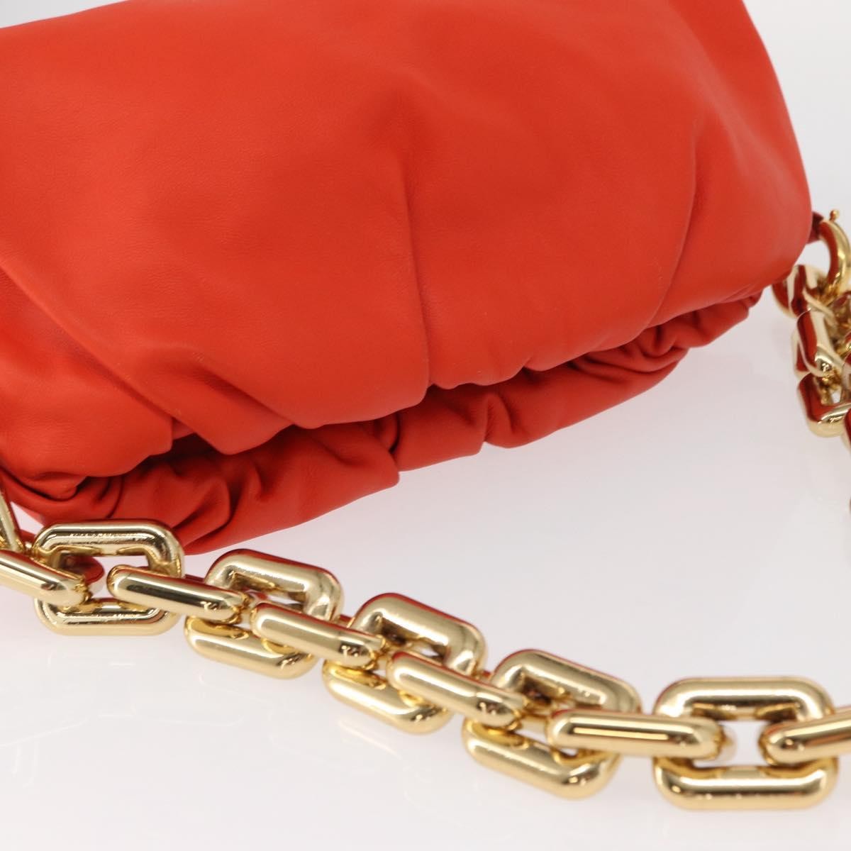 Bottega Veneta The Chain Leather Orange Leather Clutche & Pouche Bag (Pre-Owned)