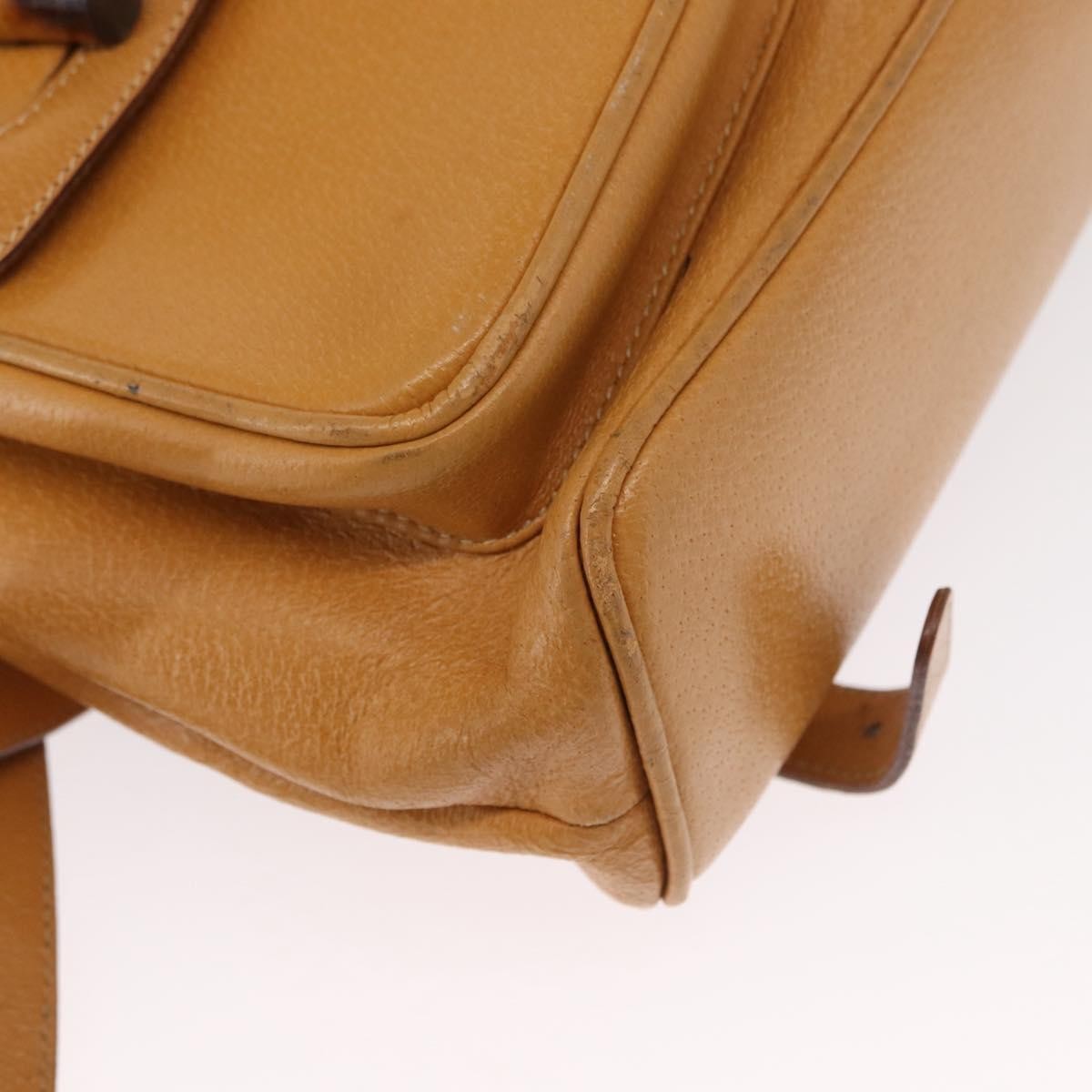 Gucci Vintage Bamboo Leather Brown Leather Backpack Bag (Pre-Owned)