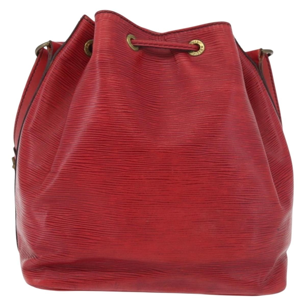 Louis Vuitton Petit Noe Monogram Canvas Red Leather Shoulder Bag Bag (Pre-Owned)