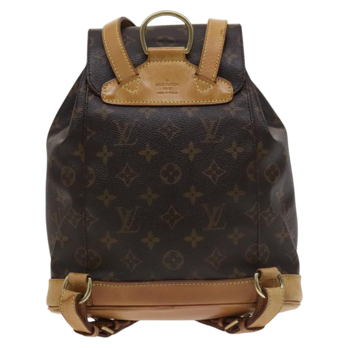 Louis Vuitton Montsouris Mm Brown Canvas Backpack Bag (Pre-Owned)