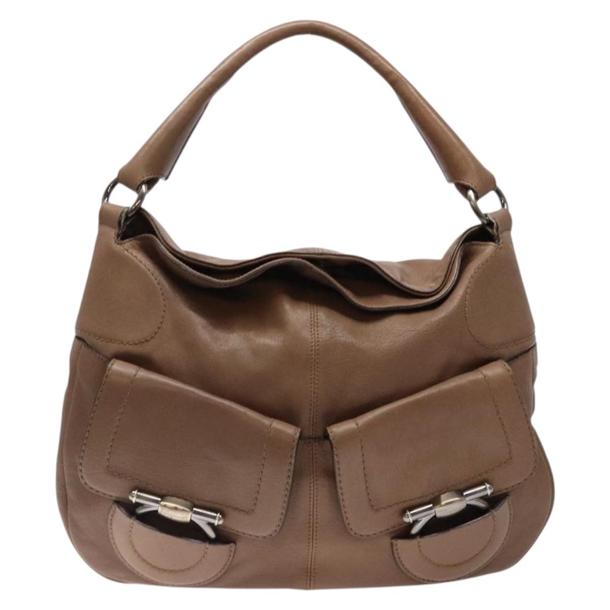 Salvatore Ferragamo Vintage Leather Brown Leather Handbag (Pre-Owned)