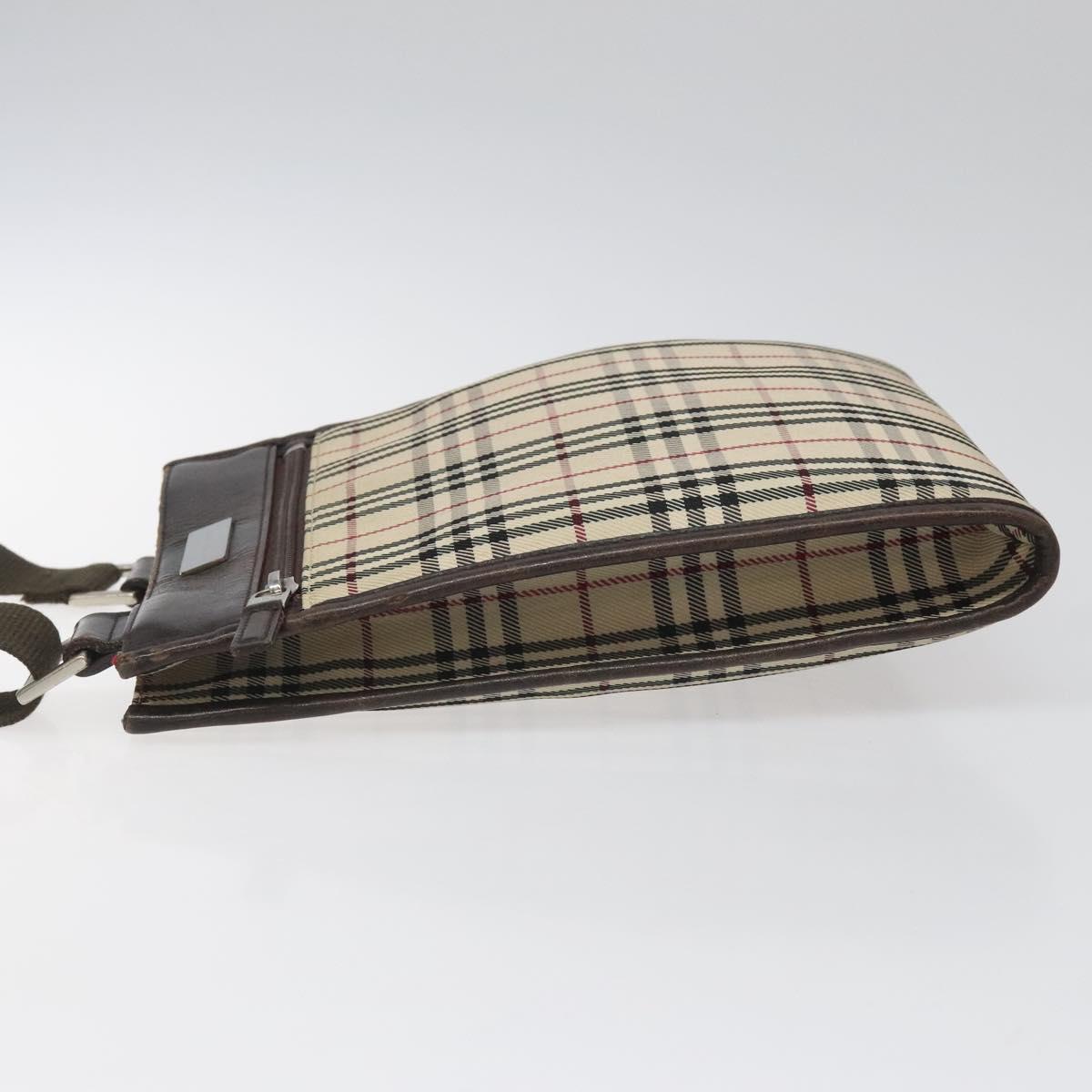 Burberry Nova Check Beige Canvas Shoulder Bag (Pre-Owned)