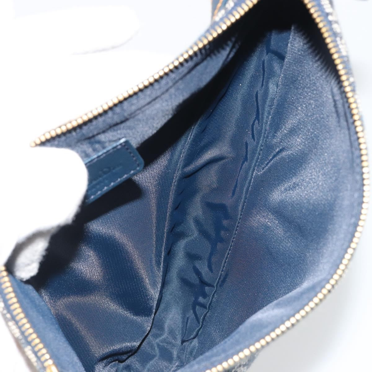Christian Dior Vintage Saddle Diorissimo Canvas Navy Canvas Shoulder Bag Bag (Pre-Owned)