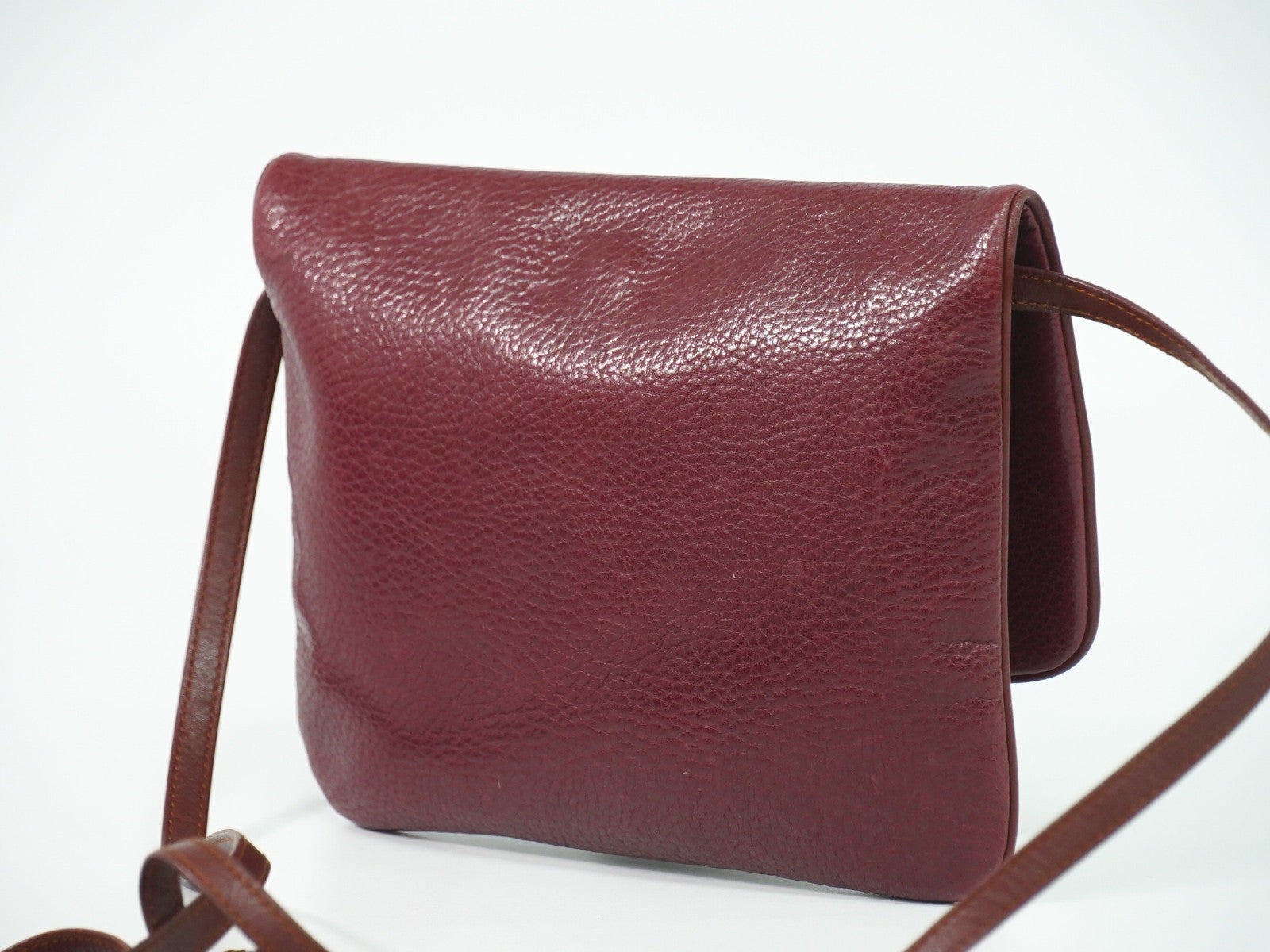 Cartier Must De Cartier Leather Burgundy Leather Shoulder Bag Bag (Pre-Owned)