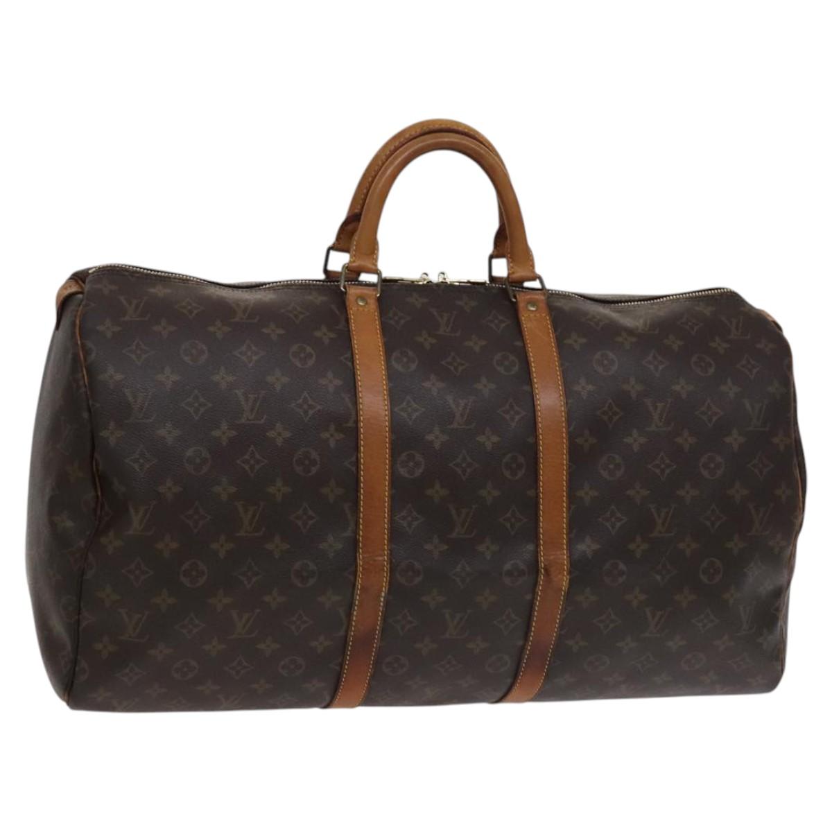 Louis Vuitton Keepall 55 Brown Canvas Travel Bag (Pre-Owned)