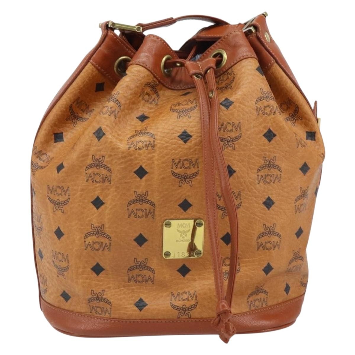 MCM Visetos Pvc Brown Pvc Shoulder Bag Bag (Pre-Owned)