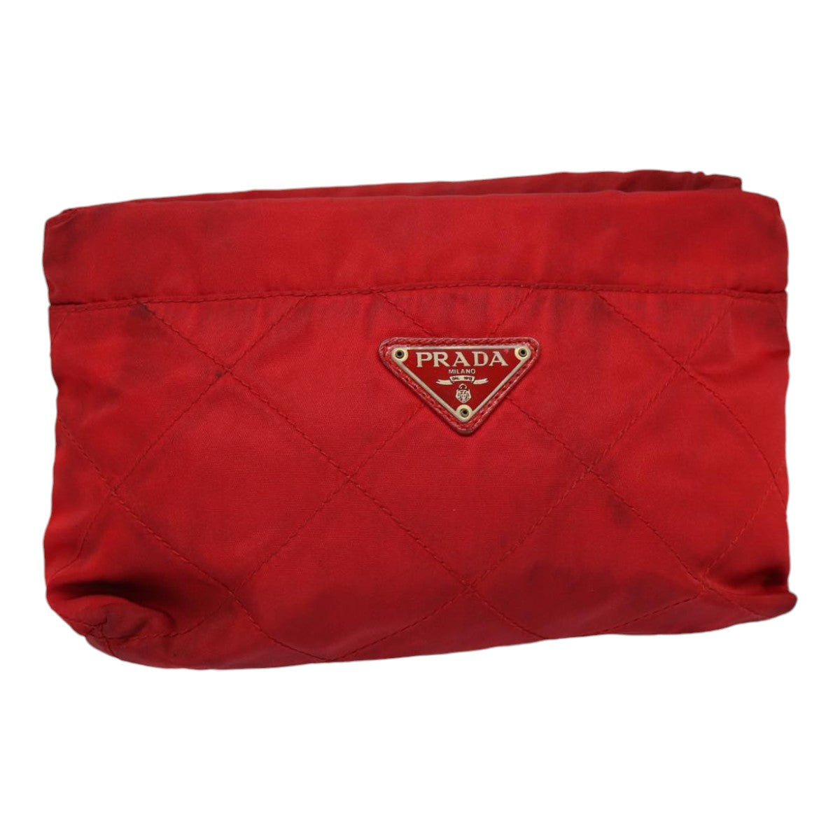 Prada Tessuto Red Synthetic Clutch Bag (Pre-Owned)