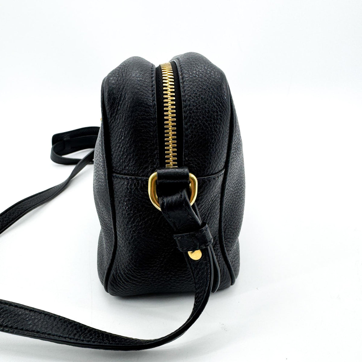 Prada Camera Vitello Phenix Black Leather Handbag (Pre-Owned)