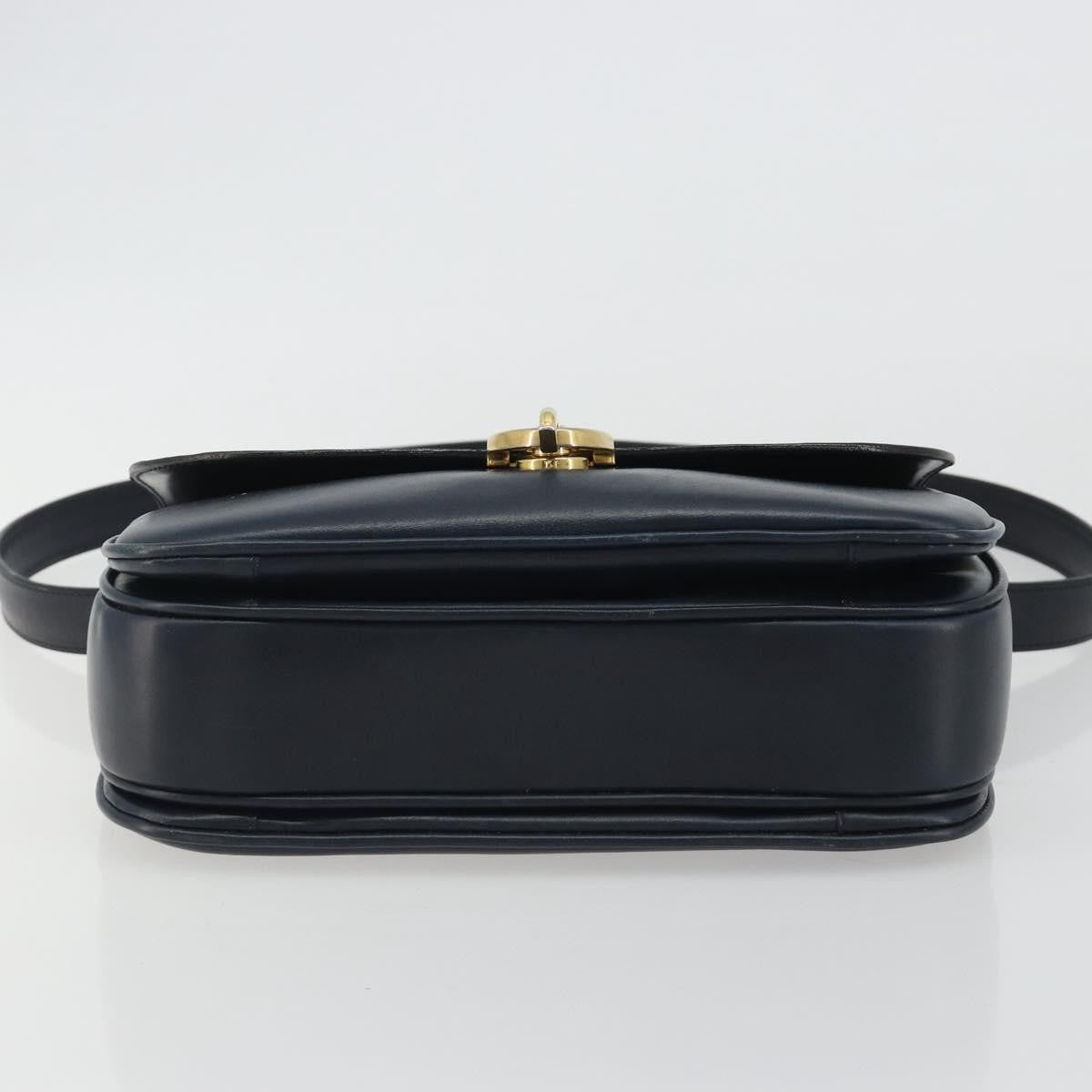 Celine Flap Shoulder Leather Navy Leather Shoulder Bag Bag (Pre-Owned)