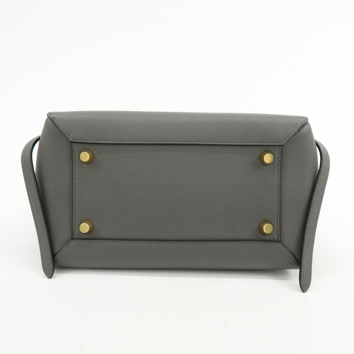 Celine Belt Textured Leather Gray Calfskin Handbag (Pre-Owned)