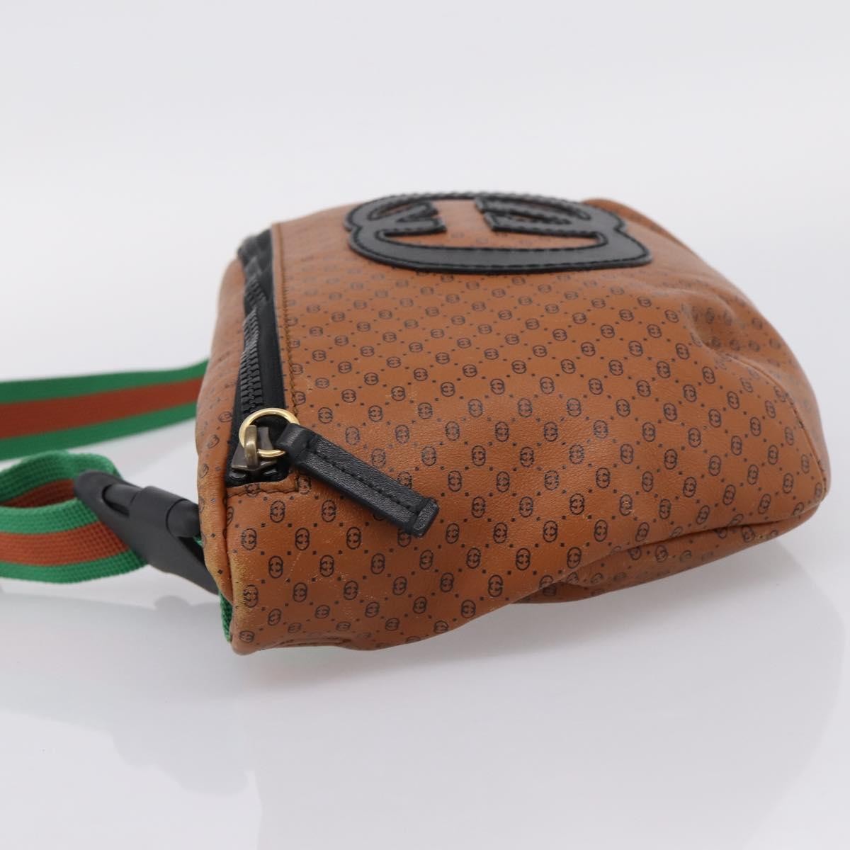 Gucci Dapper Dan Belt Gg Print Leather Brown Leather Clutche & Pouche Bag (Pre-Owned)