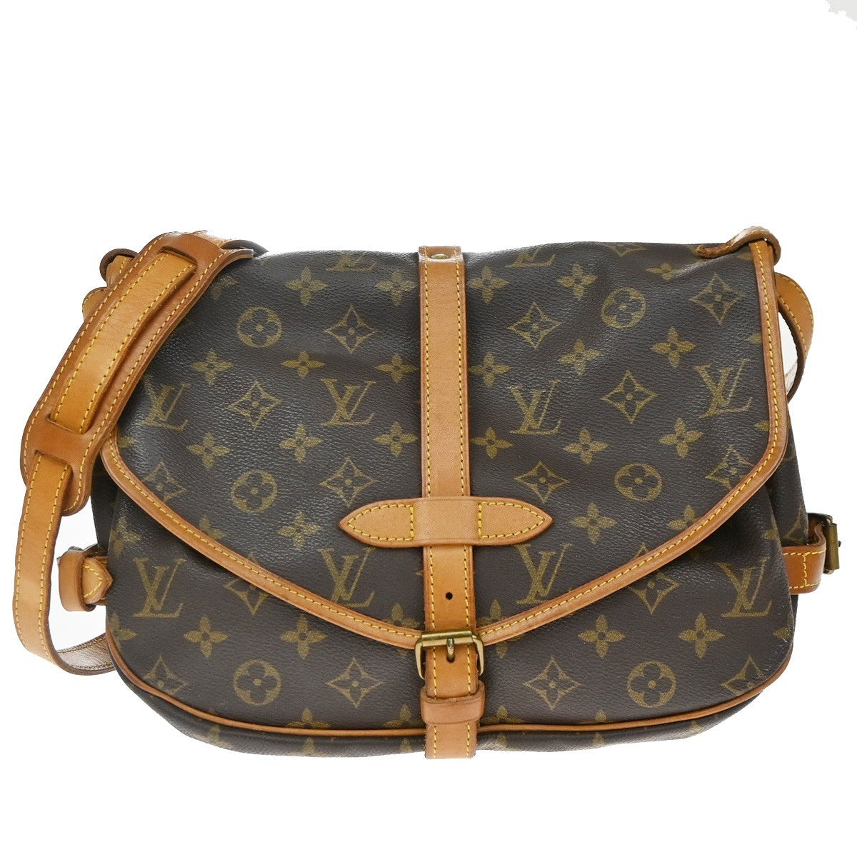 Louis Vuitton Saumur Monogram Canvas Brown Canvas Handbag (Pre-Owned)
