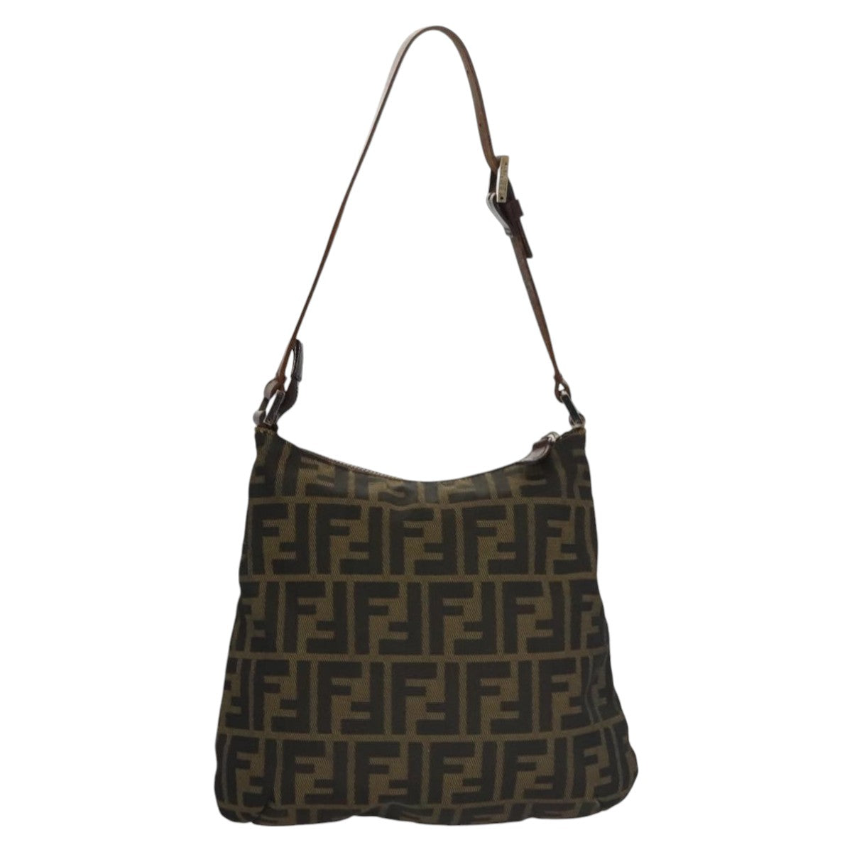 Fendi Hobo Brown Canvas Shoulder Bag (Pre-Owned)