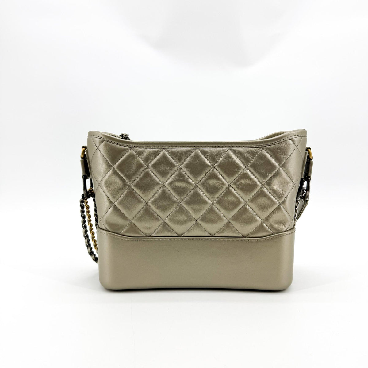 Chanel Gabrielle Quilted Aged Calfskin Gold Leather Backpack Bag (Pre-Owned)