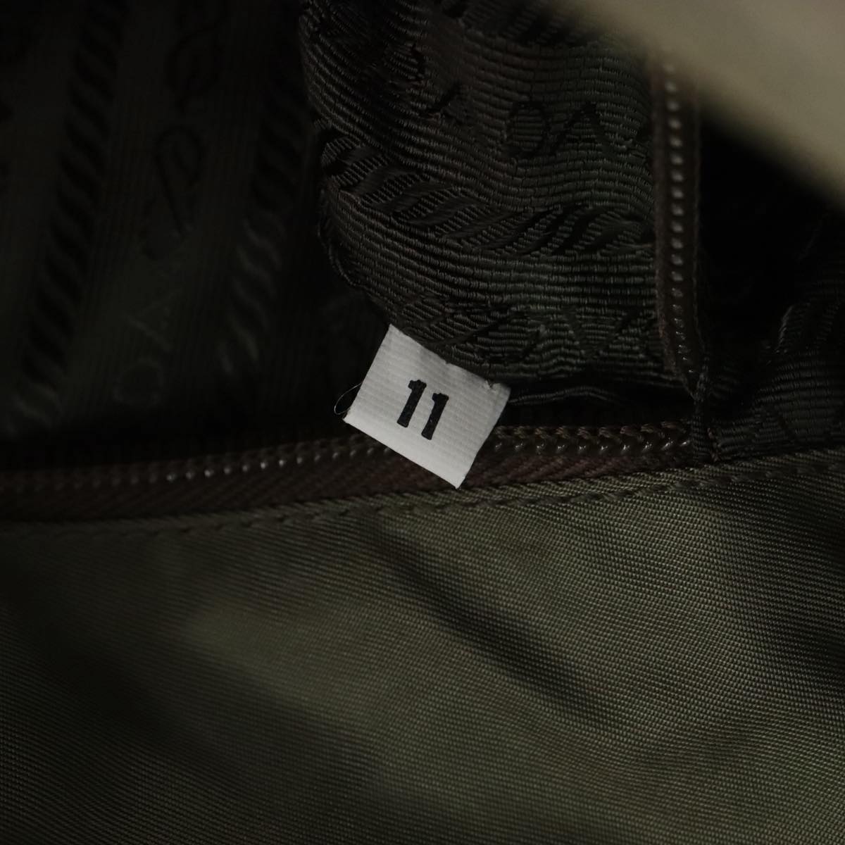 Prada Tessuto Khaki Synthetic Shoulder Bag (Pre-Owned)