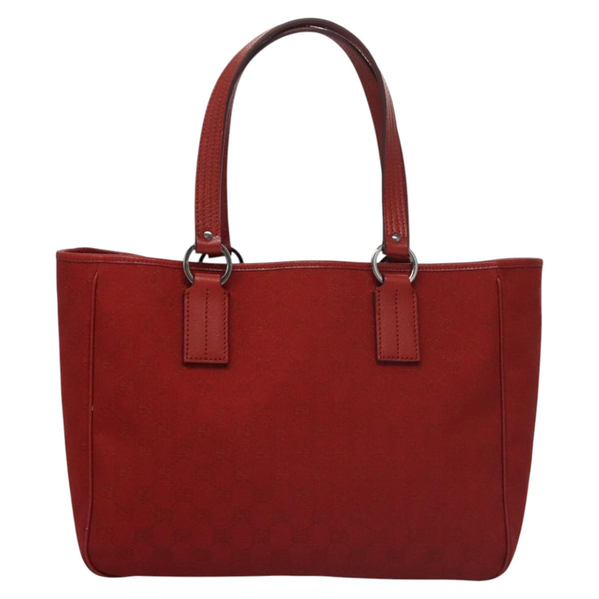 Gucci Gg Canvas Red Canvas Tote Bag (Pre-Owned)
