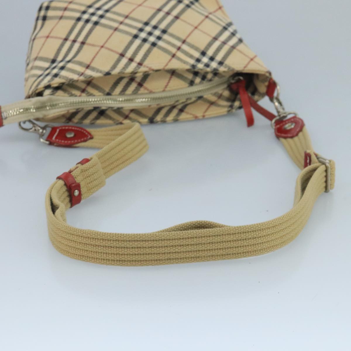 Burberry Nova Check Beige Canvas Shoulder Bag (Pre-Owned)