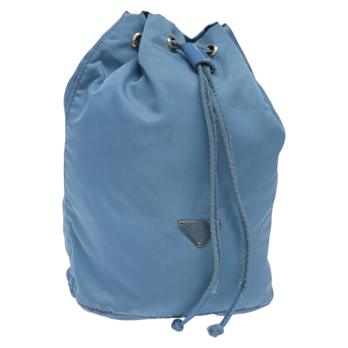 Prada Re-Nylon Blue Canvas Clutch Bag (Pre-Owned)