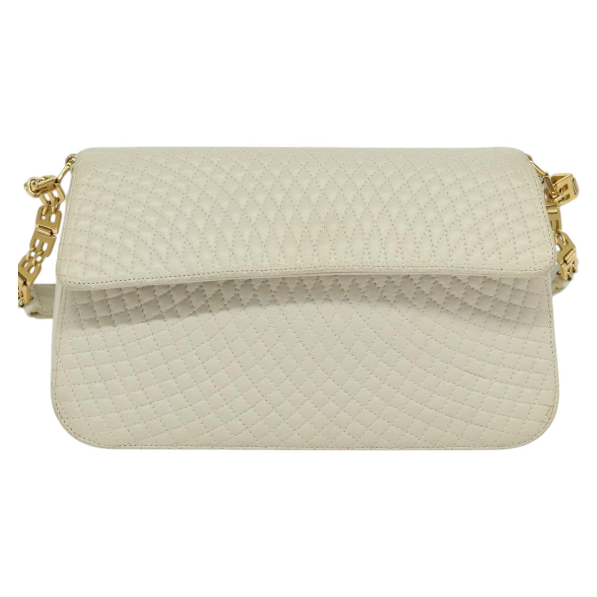 Bally Quilted Beige Leather Shoulder Bag (Pre-Owned)
